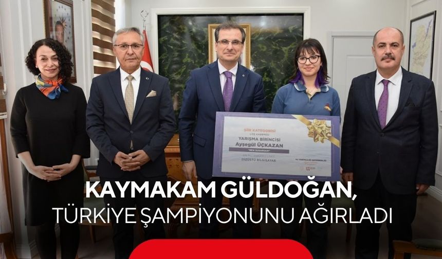 Salihli’nin gururu! Türkiye Şampiyonu öğrenciye Kaymakam Güldoğan’dan tebrik