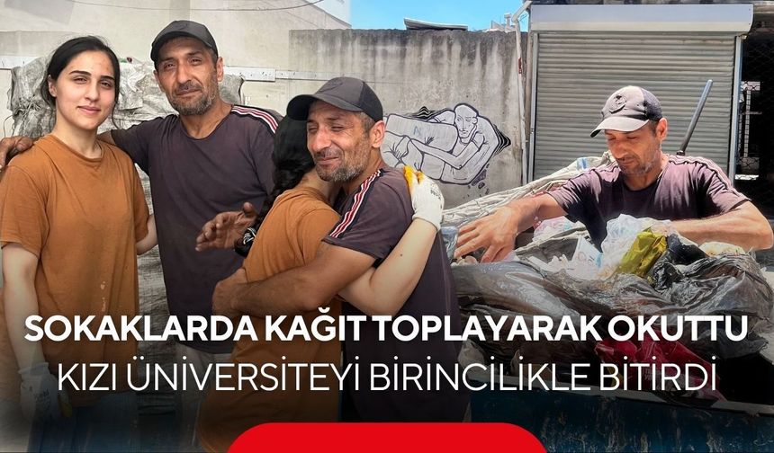 Çöpten kağıt topladı, çocuklarını okuttu! Kızı birincilikle mezun oldu