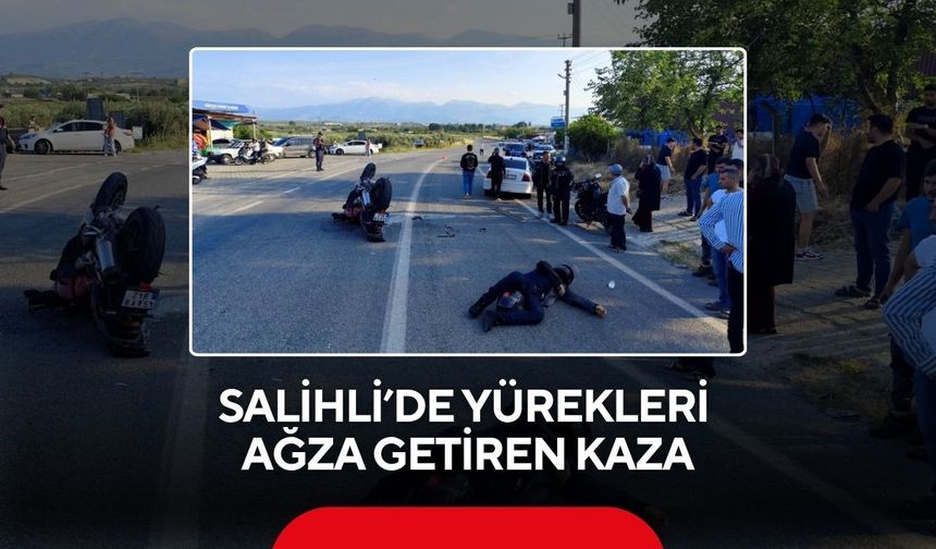 Salihli’de yürekleri ağza getiren kaza: 2 kişi ölümden döndü