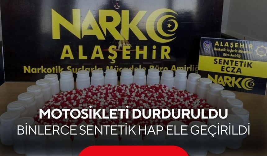 Manisa'da narkotik operasyonu! 1.803 sentetik hap ele geçirildi