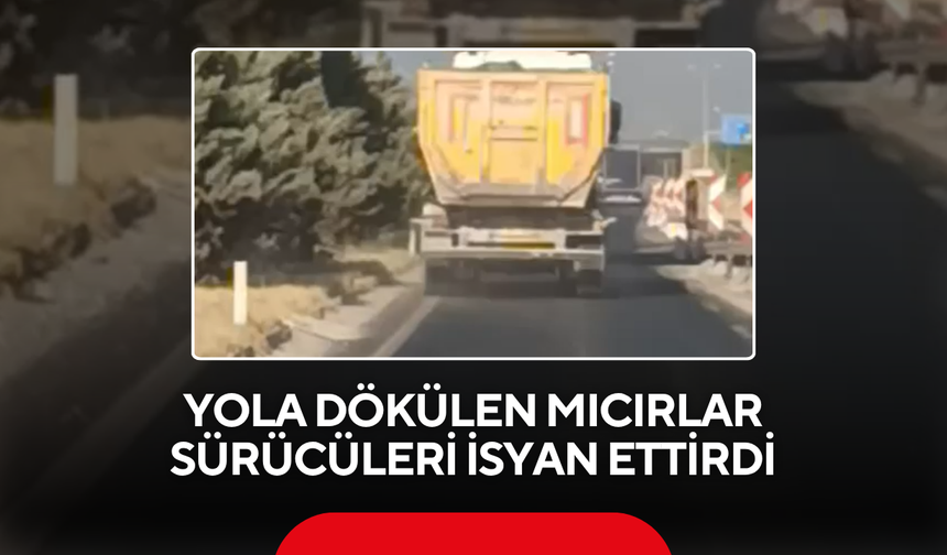Salihli'de yola dökülen mıcırlar sürücüleri isyan ettirdi