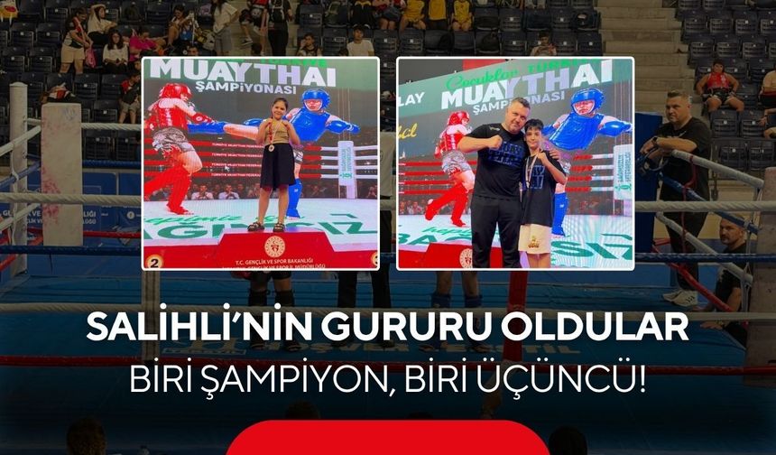 Salihli’nin gururu Çullu Kardeşler: Zeynep şampiyon, Ali üçüncü!