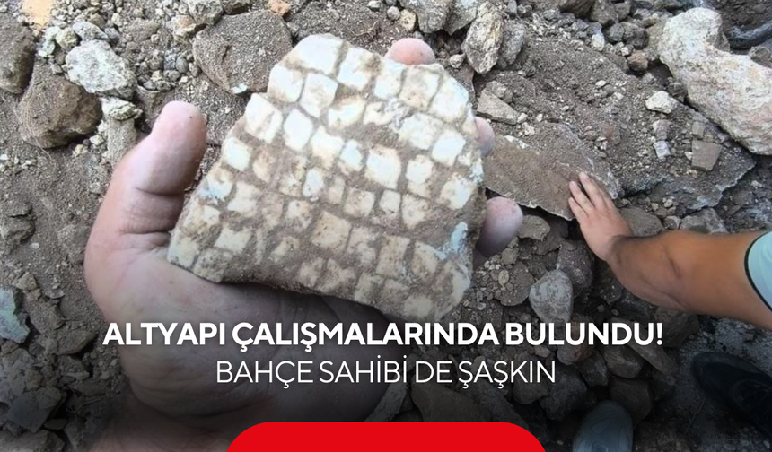 Kepçe 1,5 metre derine indi, altından tarih çıktı! Bahçe sahibini şaşırtan keşif...