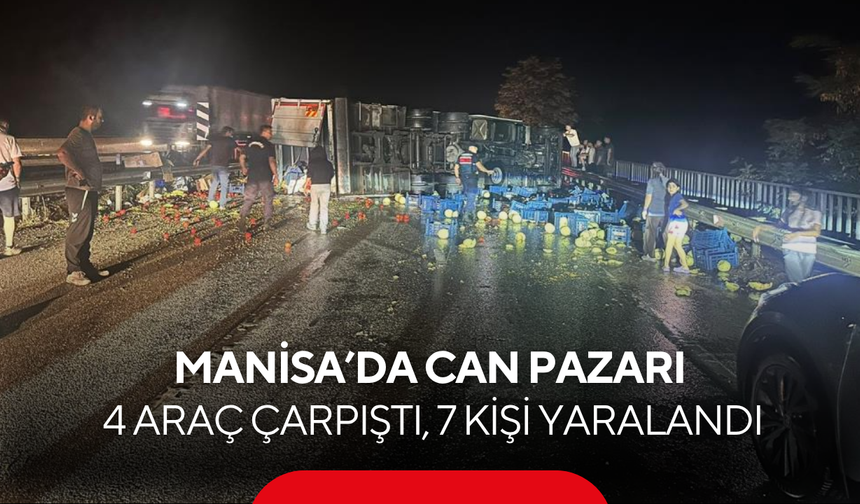 Manisa’da yağmur faciası! 4 araç birbirine girdi, 7 kişi yaralandı...
