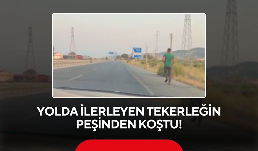 Salihli-Gölmarmara Yolunda Tekerlek Yerinden Çıktı, Sürücü Peşinden Koştu! O Anlar Kamerada