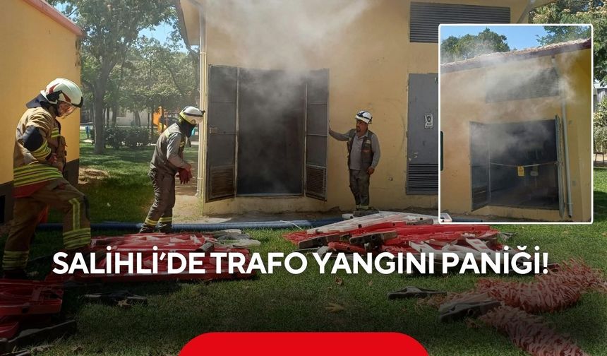 Salihli’de trafo yangını paniği! Parkta korku dolu anlar