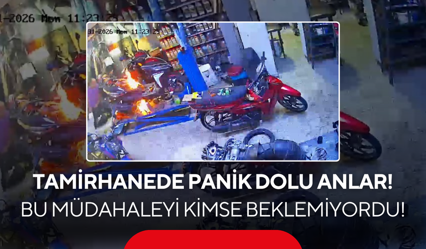 İlginç Olay! Alev Alan Motosiklete Böyle Müdahale Etti