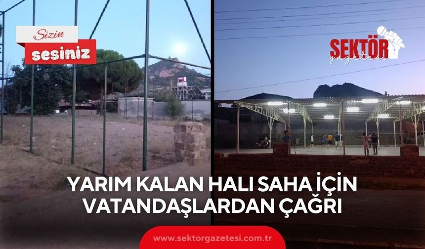 Sart Mahallesi’nde yarım kalan halı sahanın tamamlanması bekleniyor