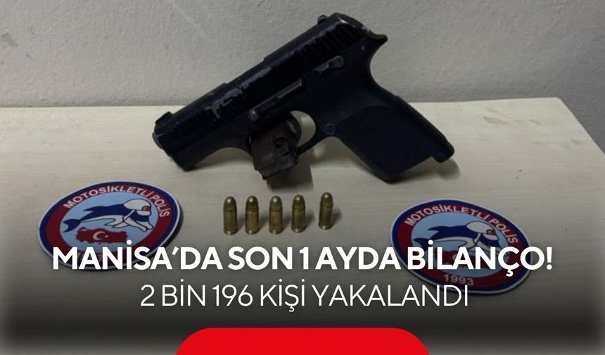 Manisa’da suç operasyonu! 1 ayda 2 bin 196 kişi yakalandı