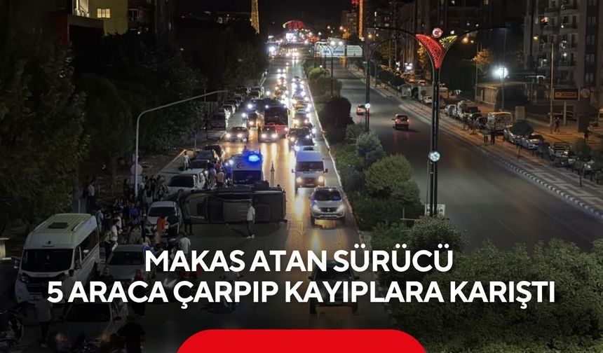 Manisa’da faciadan dönüldü! 5 araca çarpıp devrildi, sürücü kaçtı