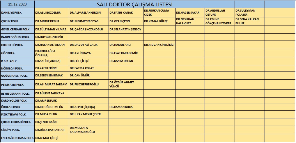 salı listee