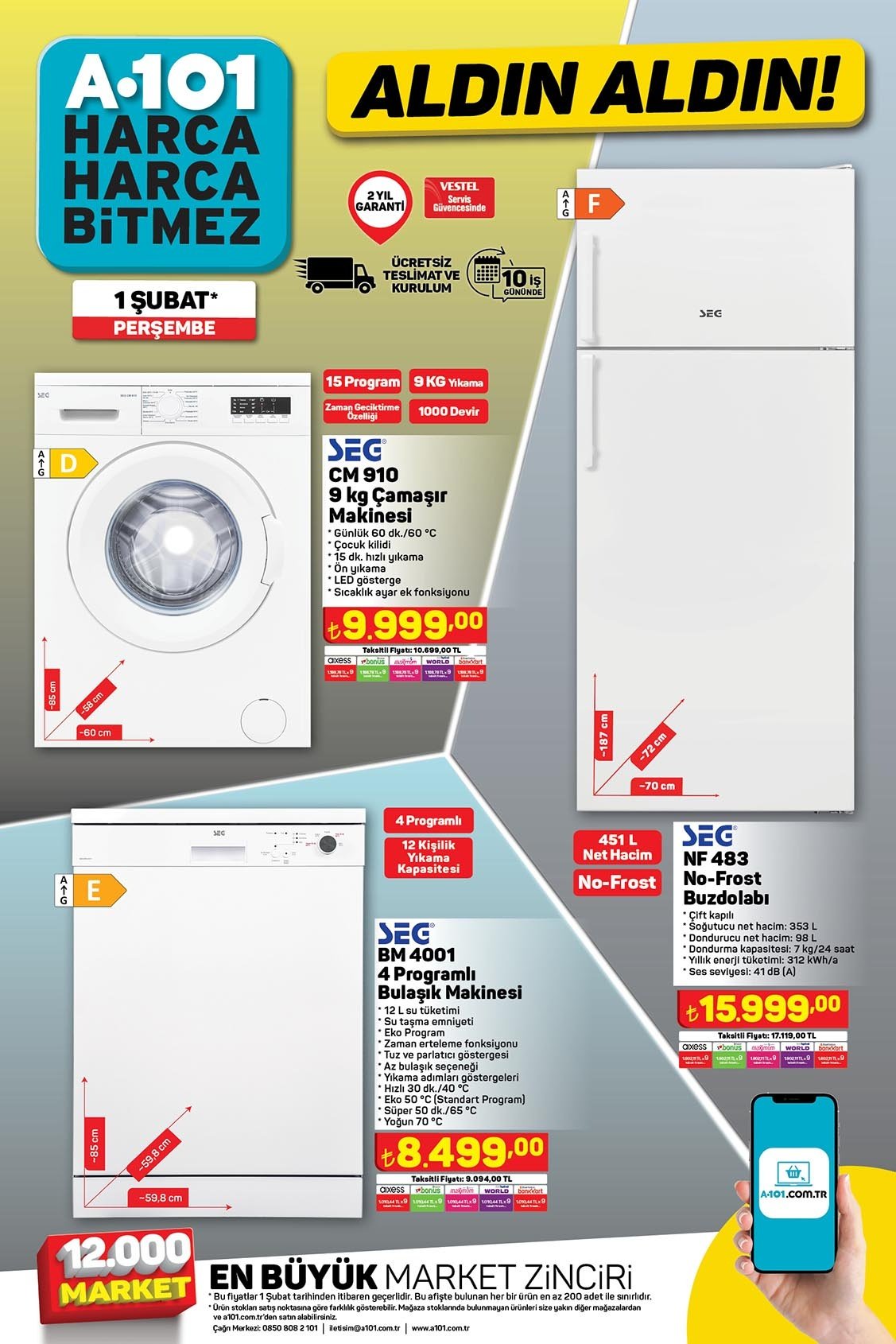 A101 Beyaz Esya 1 Subat