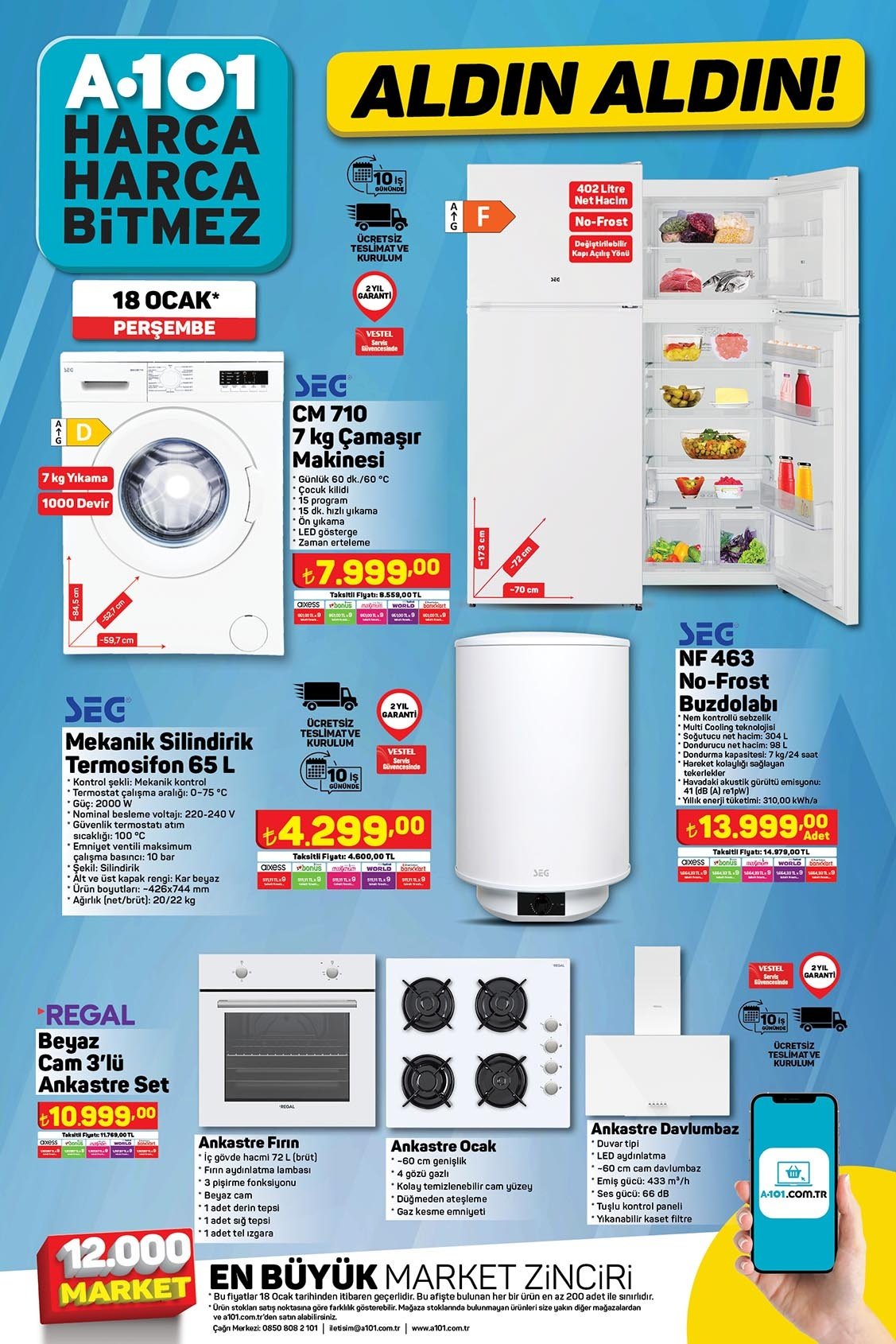 A101 Camasir Makinesi Buzdolabi 18 Ocak