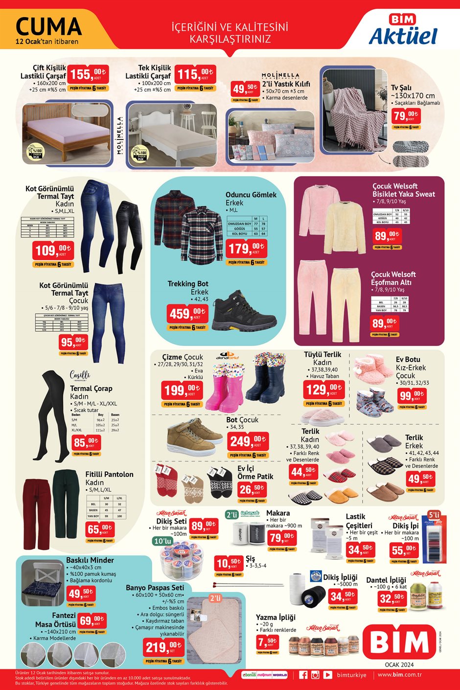 Bim Termal Kadin Corap 12 Ocak