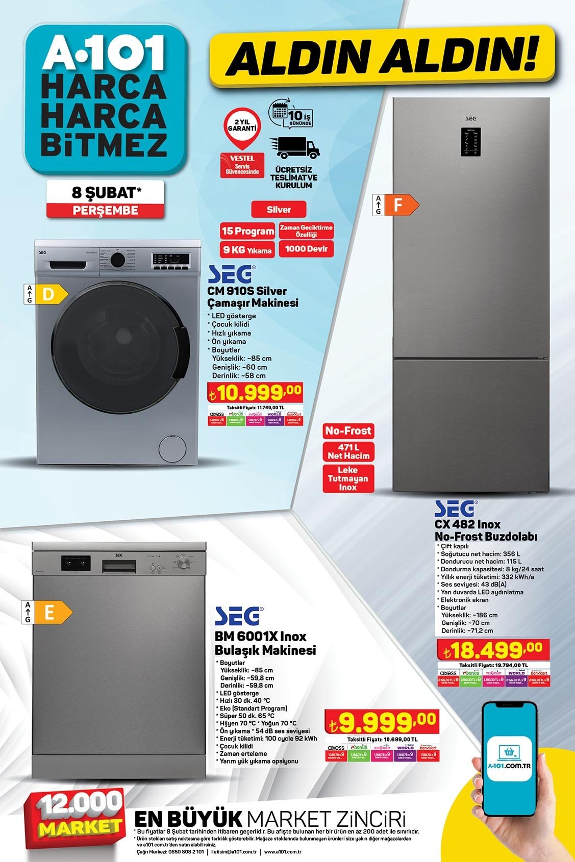 A101 8 Subat Beyaz Esyalar