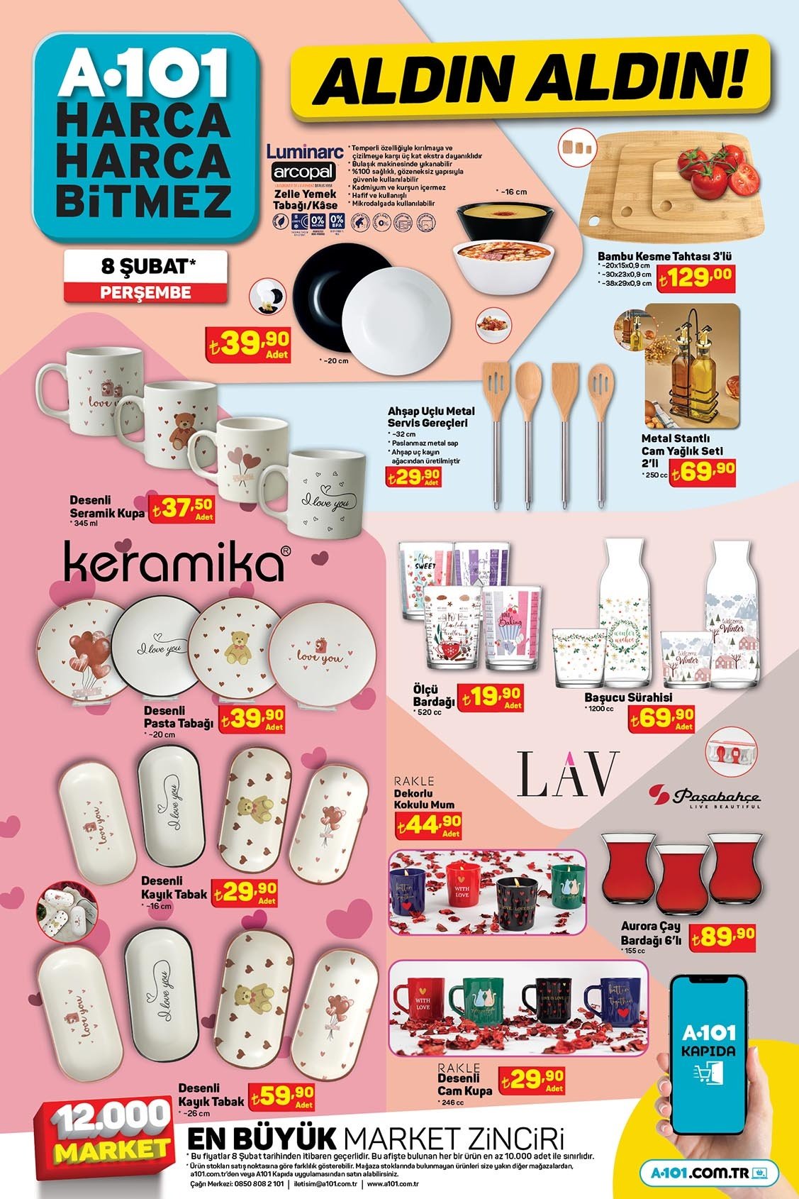 A101 Ayicikli Porselen Kupa Ve Tabaklar 8 Subat