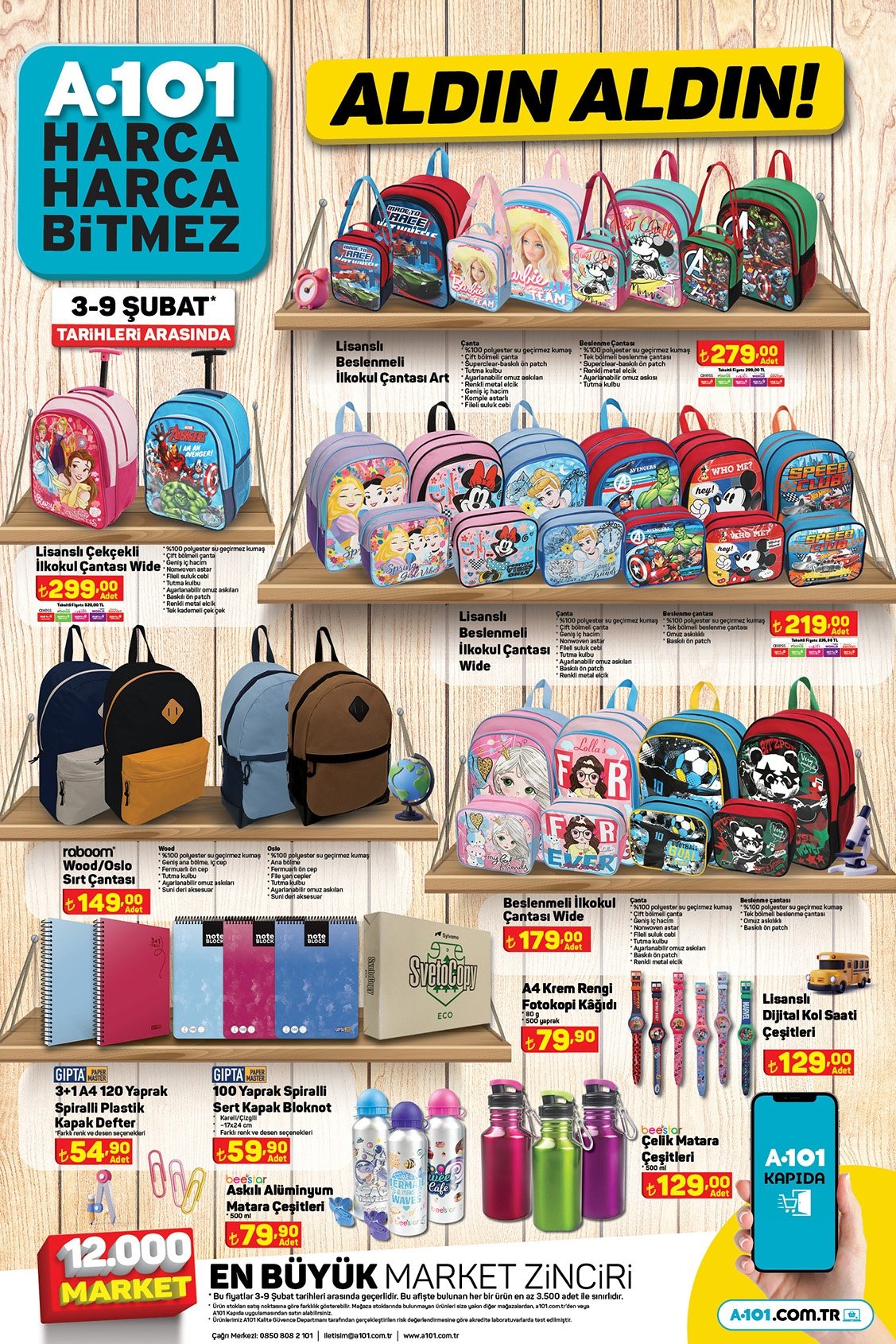 A101 Okul Cantasi Kırtasiyurunleri 8 Subat