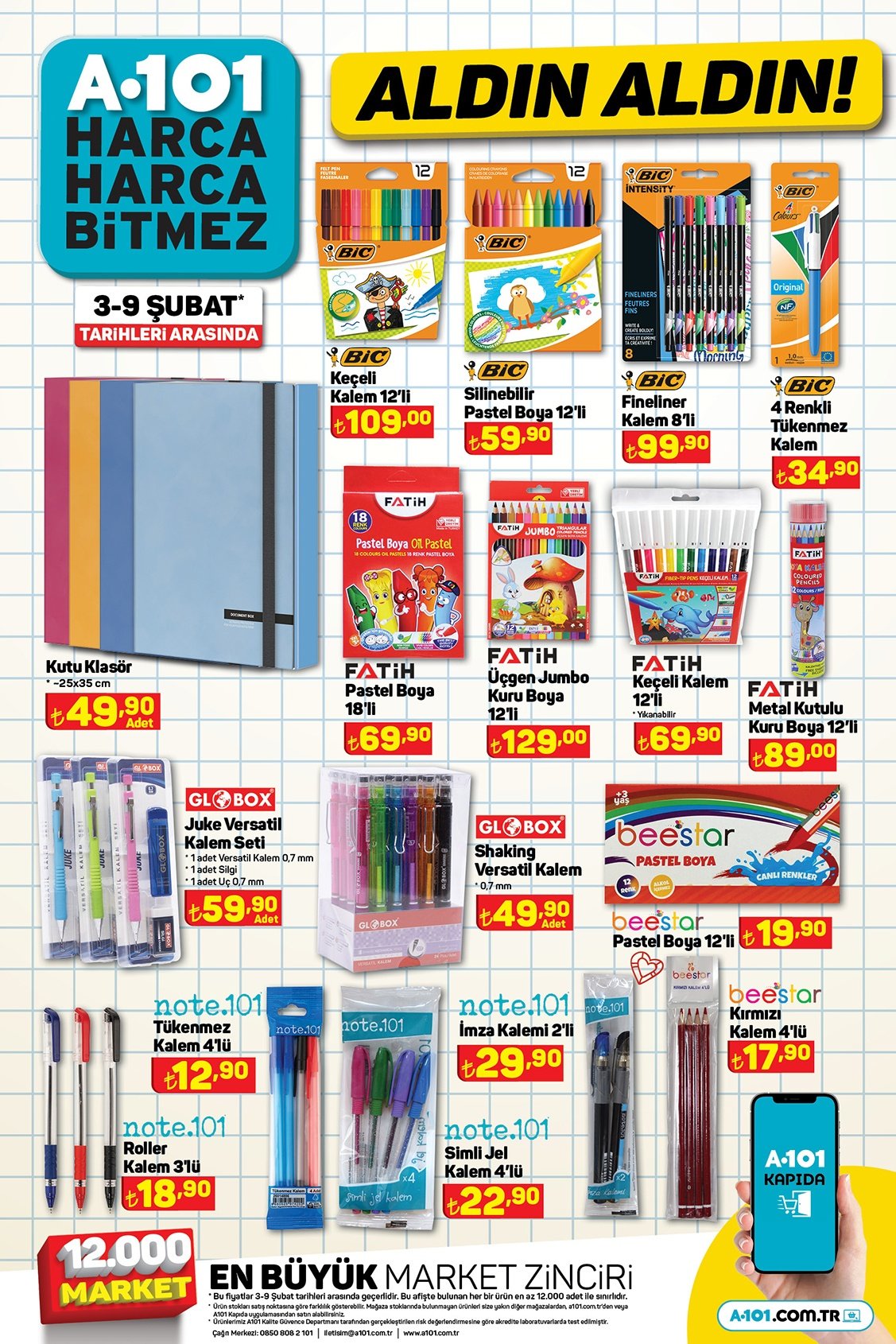 A101 Okula Donus Kirtasiye 8 Subat