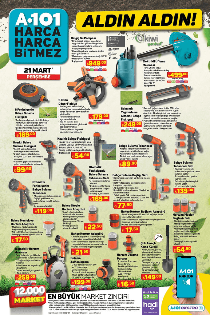 A101 Bahce Urunleri 21 Mart Persembe