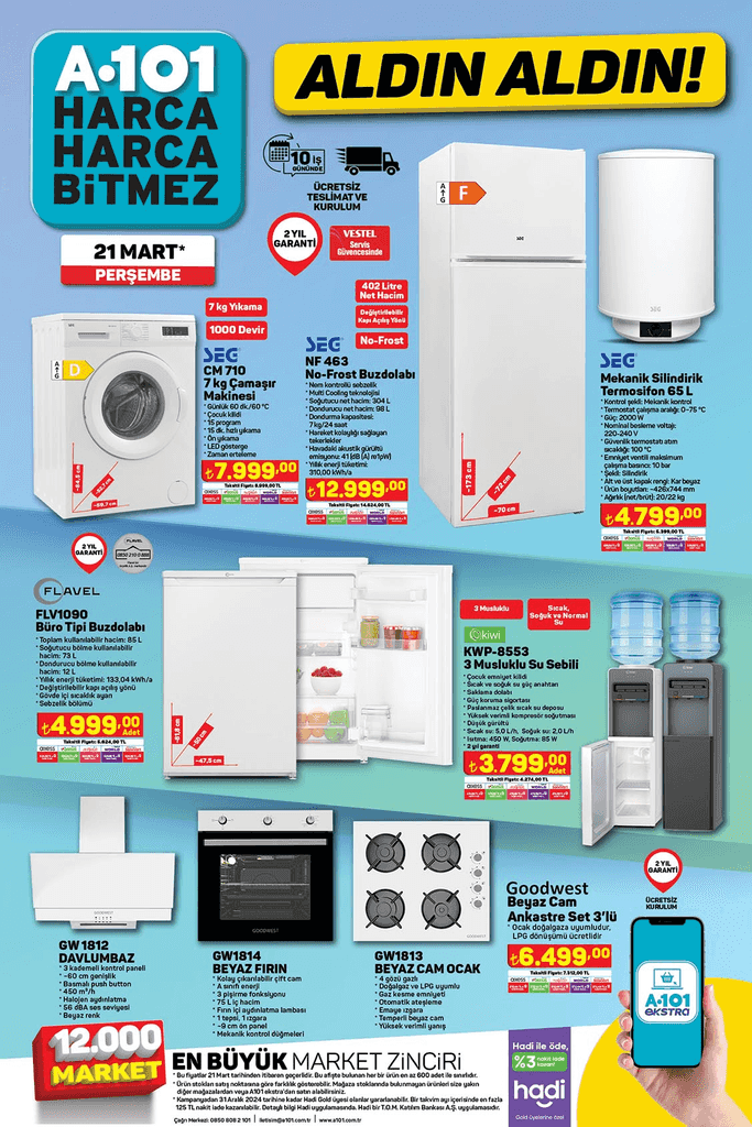 A101 Beyaz Esya 21 Mart Persembe