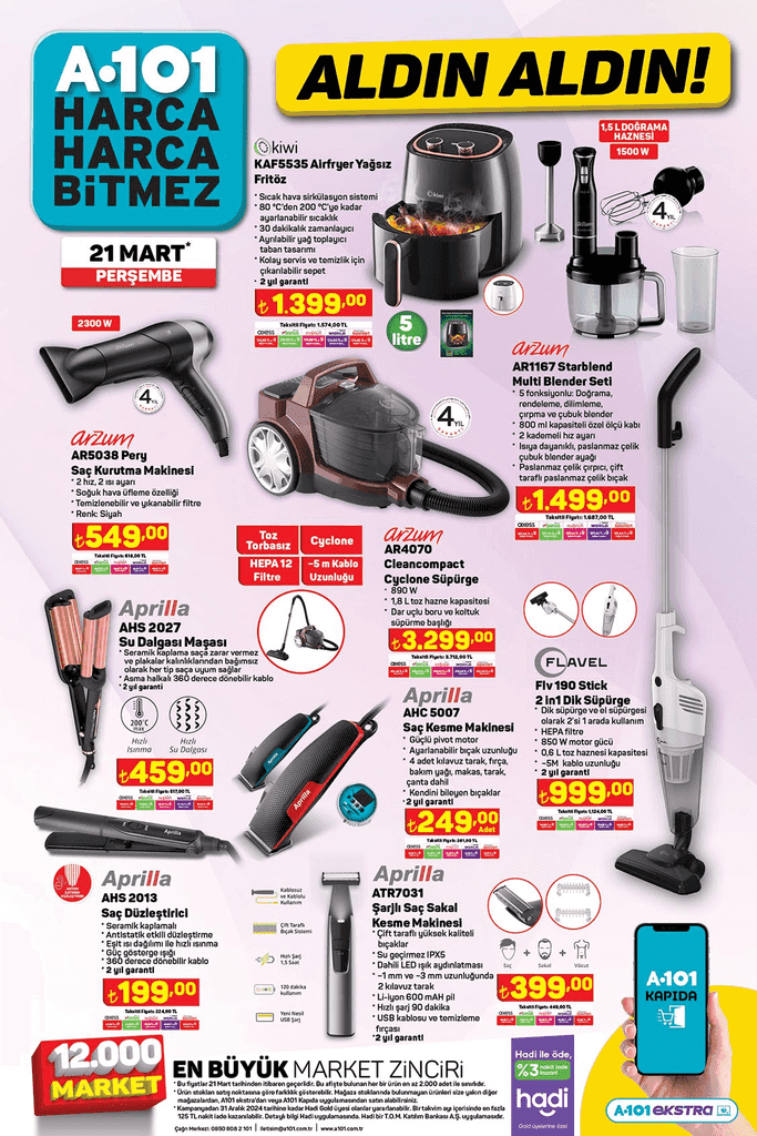 A101 Elektronik Urunler 21 Mart