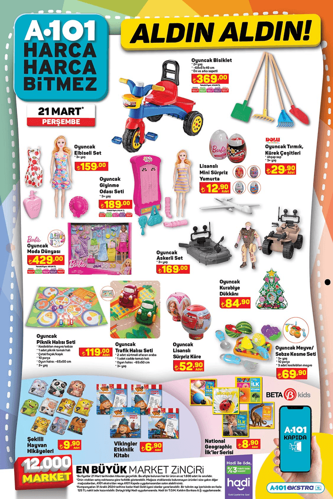 A101 Oyuncaklar 21 Mart Persembe