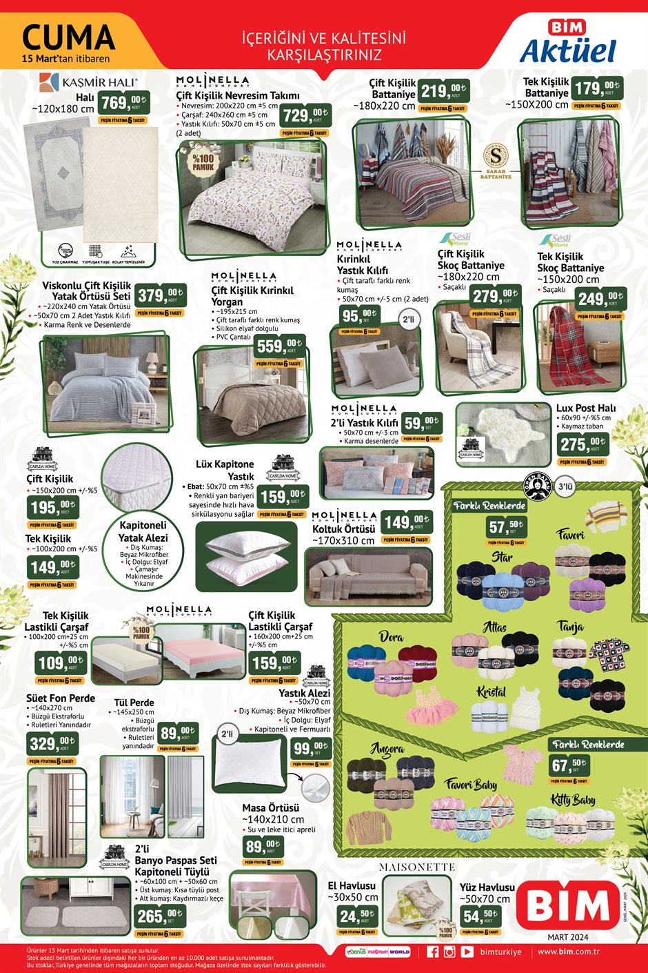 Bim 15 Mart Cuma Nevresim Takimi