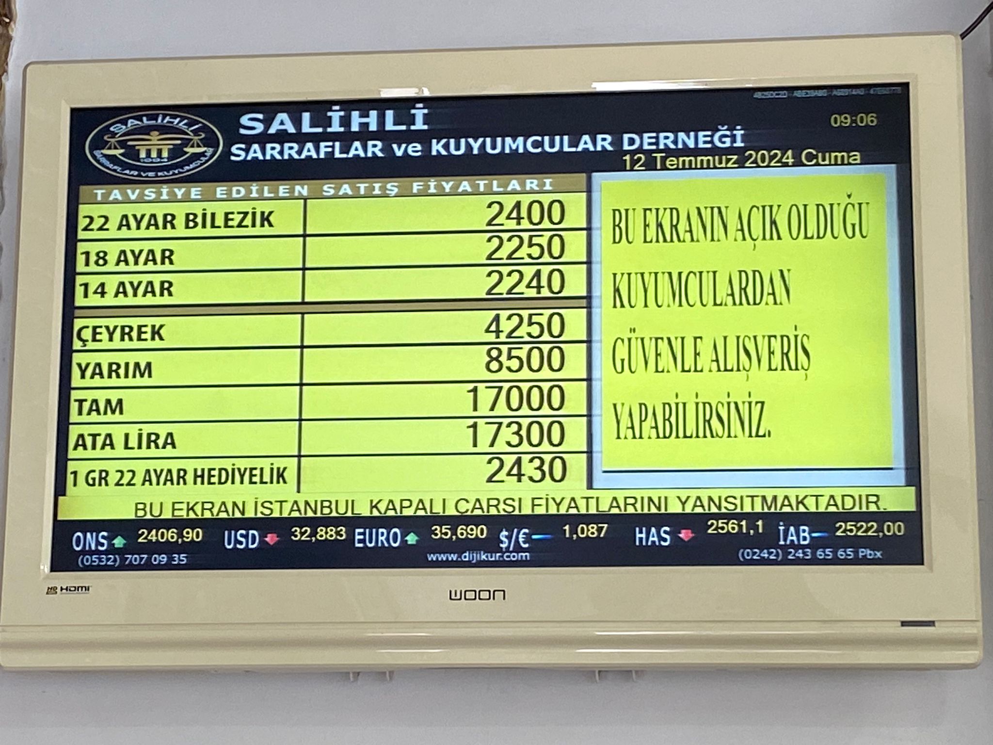 Salihli Altın Fiyatları 12 Temmuz 2024