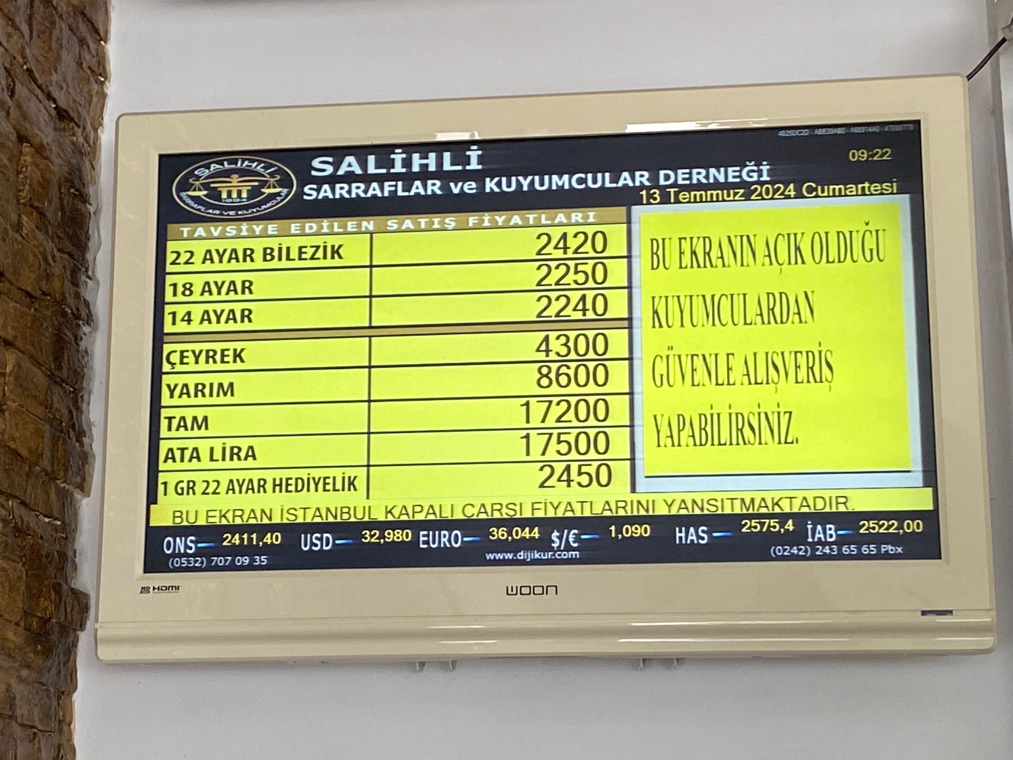 Salihli Altın Fiyatları 13 Temmuz 2024