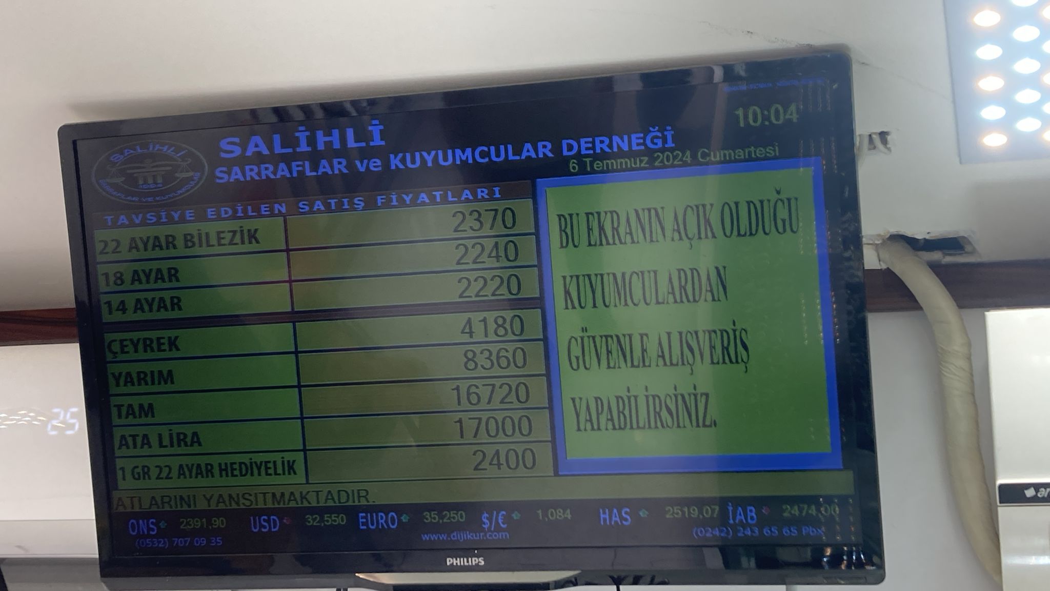 Salihli Altın Fiyatları 6 Temmuz 2024