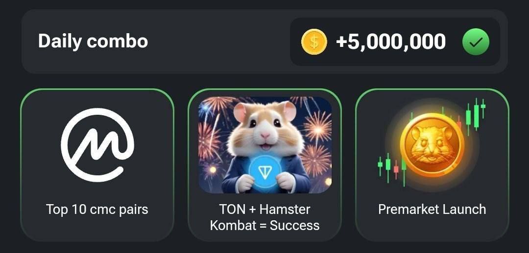 Hamster Kombat 6 Ağustos Günlük Kombo Kart