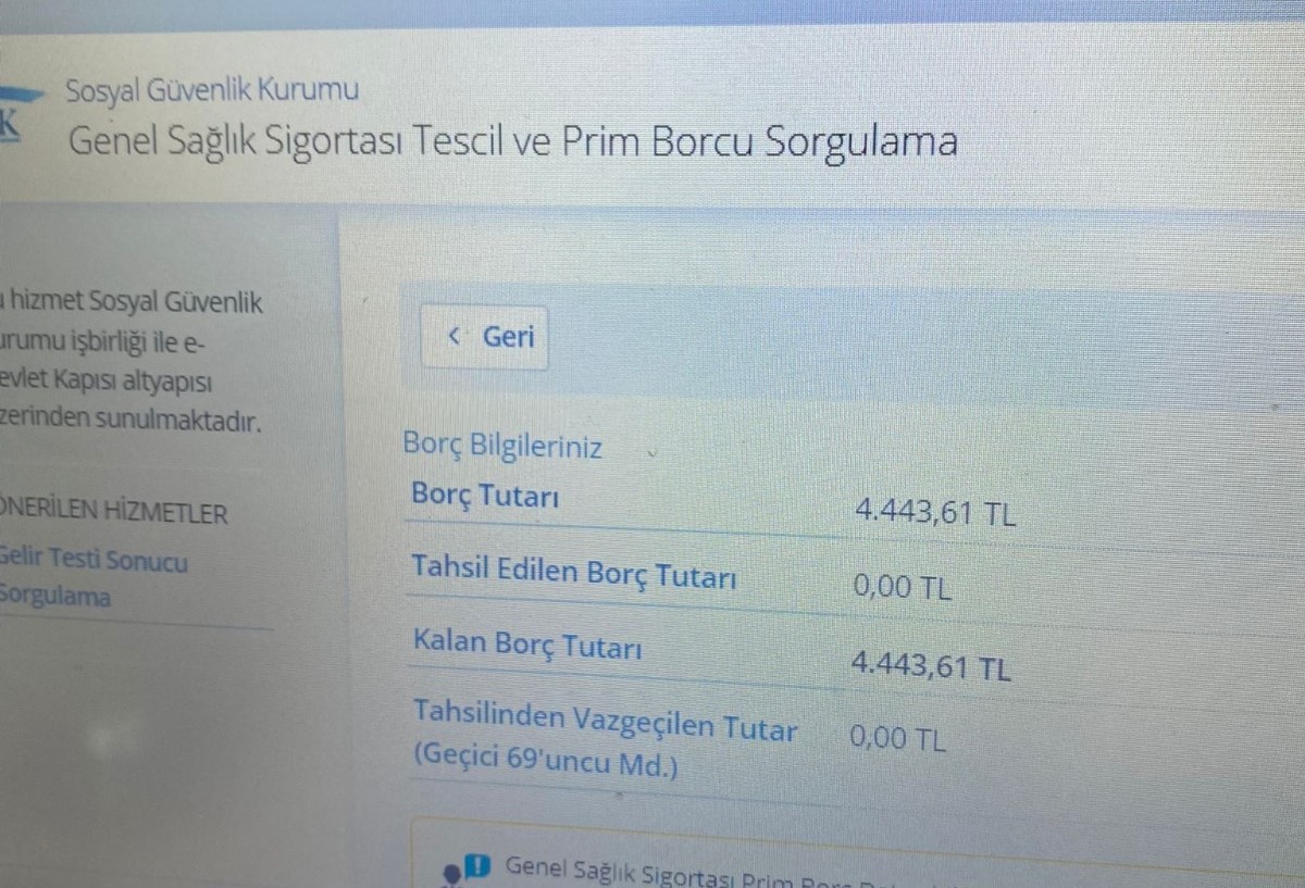 Genel Sağlık Sigortası Borç 2