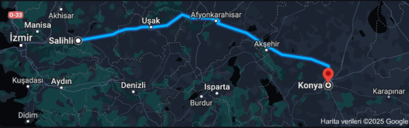 Salihli Konya Arası Kaç Km (2)