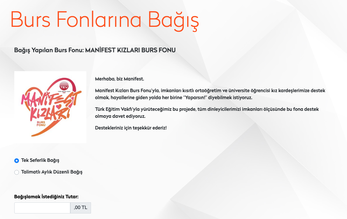 Manifest Kizlari Burs Fonu