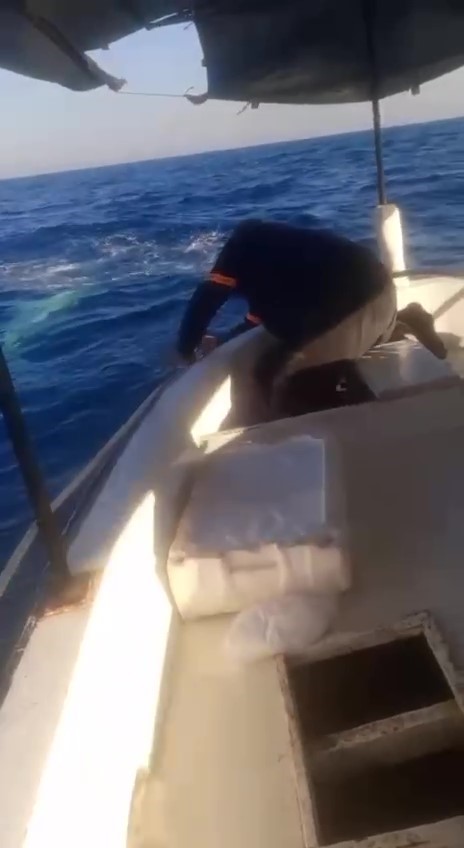 Balikcilarin Capasina Dev Kopek Baligi Dolandi 45 Dakika Suren Mucadele Kamerada (4)