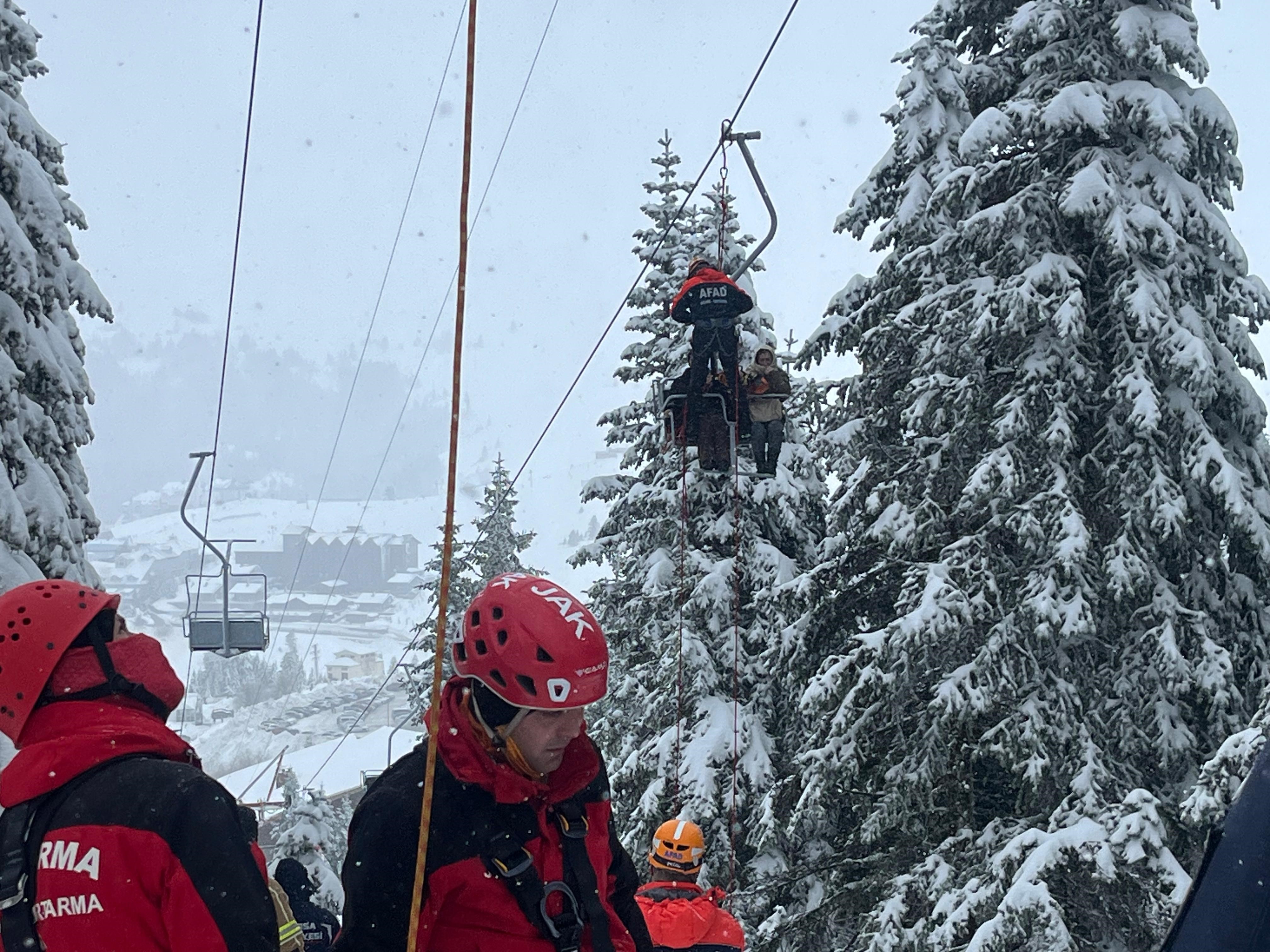 Kış Turizminin Kalbinde Kriz Tatilciler Metrelerce Yüksekte Mahsur Kaldı (2)