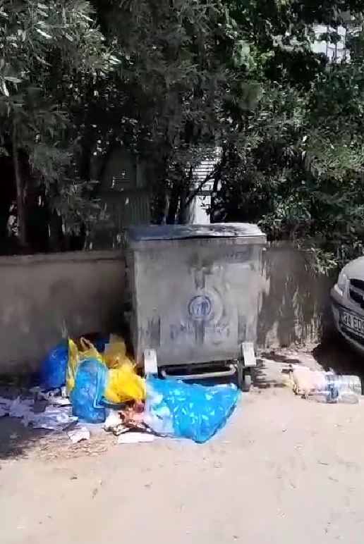 Konteyner Boş, Çöpler Dışarıda Mahalle Sakini Duruma Tepki Gösterdi (2)