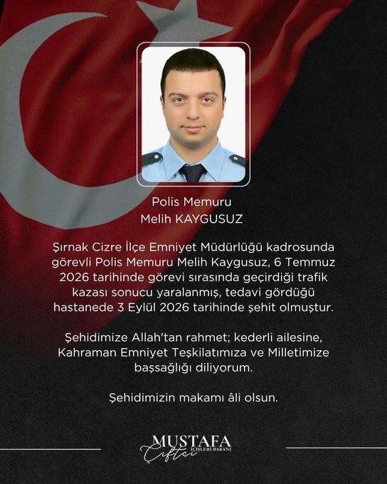 İçişleri Bakanı Acı Haberi Duyurdu Polis Memuru Melih Kaygusuz Şehit Oldu-1